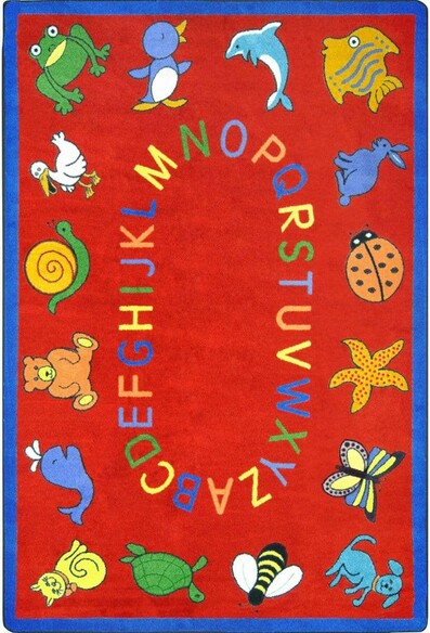 Joy Carpets Kid Essentials ABC Animals Red